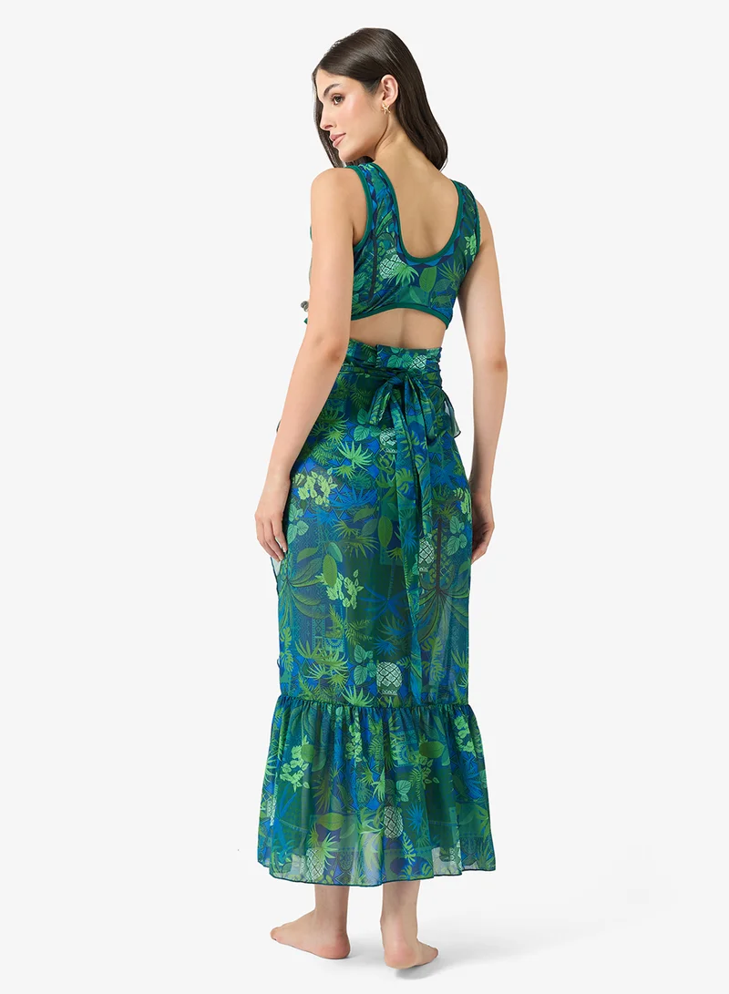 ELLA Printed Swimsuit With Sarong